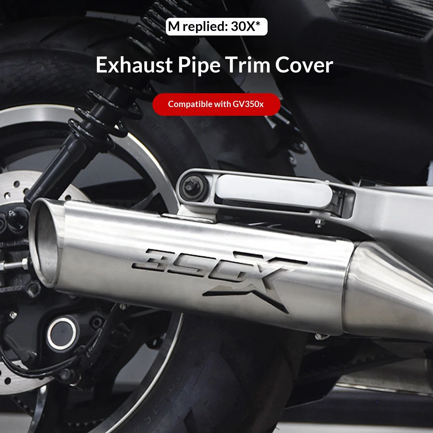 【Premium】For Hyosung GV350X Modified Exhaust Pipe Heat Shield – Stainless Steel Insulating Tailpiece Decorative Cover/Protective