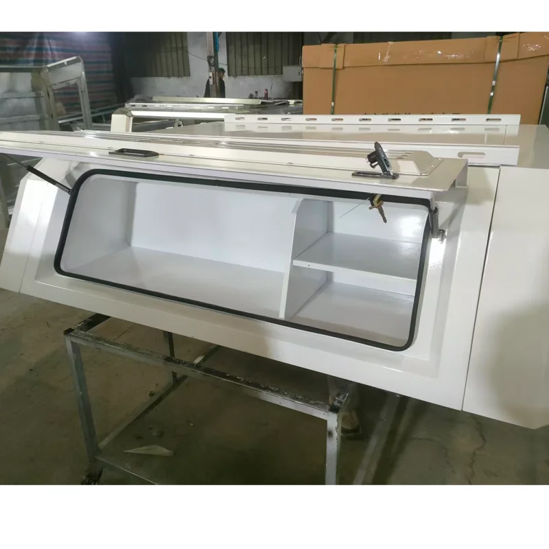 4X4 pickup truck steel hardtop canopy shelf camping accessories with stainless steel bumper durable weatherproof