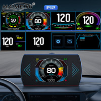 P12 OBD HUD Car OBD2 Head Up Display OBD+GPS Dual System Smart Speed Gauge On-Board Computer Tachometer Water Oil Temperature