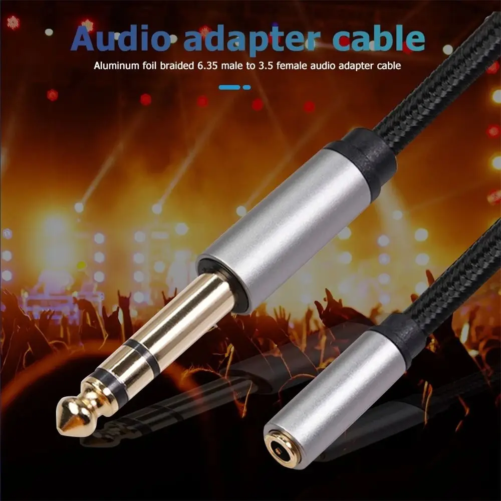 

to 3.5mm Female 6.35 Male Microphone AUX Converter AUX Cable Audio Cord Microphone Recording Adapter Converter Aux Cable