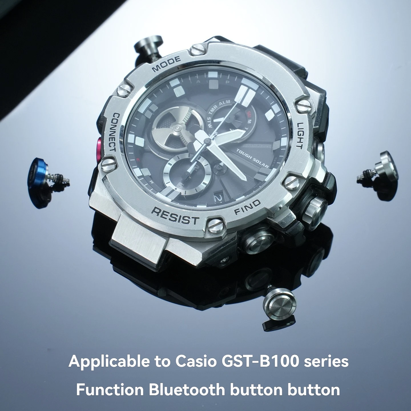 For Casio GST-B100 Steel Heart Series Watch Case, Function Buttons, Dial Side, Bluetooth Button, Watch Accessories
