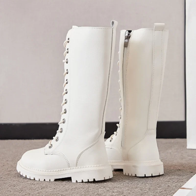 الفتيات أحذية طويلة الأطفال الركبة عالية الأزياء دراجة نارية الأحذية المطاطية الناعمة منصة للأميرة الاطفال أحذية عالية الشتاء الكلاسيكي #5