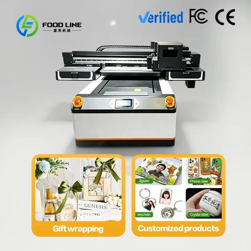 Hybrid 6090 UV Flatbed Desktop Printer Roll to Roll Ready For Soft Film Acrylic Metal Wood Glass Keychain FL Custom Wholesale