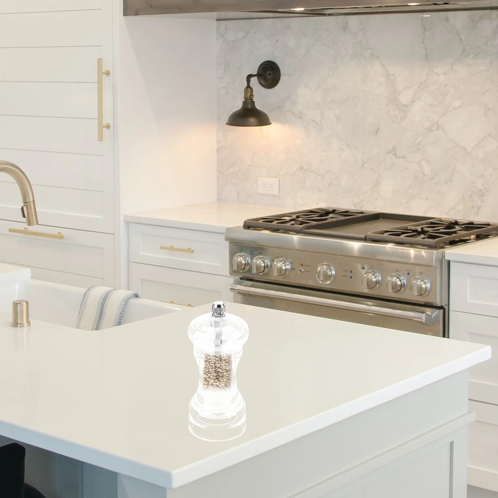 

Manual Pepper Mill Adjustable Coarseness Smooth Acrylic Spice Grinder Bottle Freshly Ground Salt Pepper Crusher Kitchen Grinder