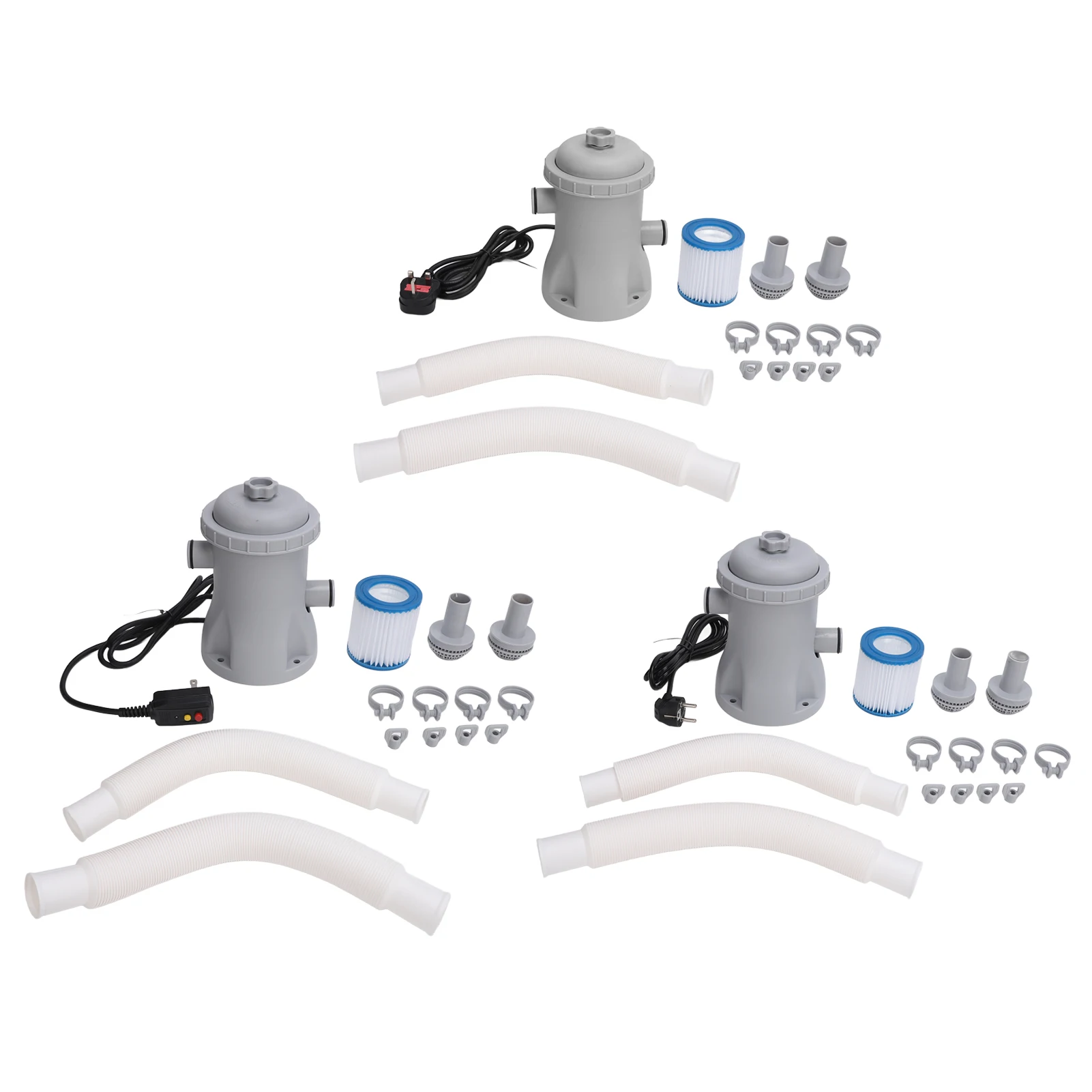 Bomba De Filtro De Cartucho Claro De Piscina, Kit De Filtro De Piscina Inflável De Baixo Ruído, Economia De Energia 330 Galões ABS Para Uso Doméstico