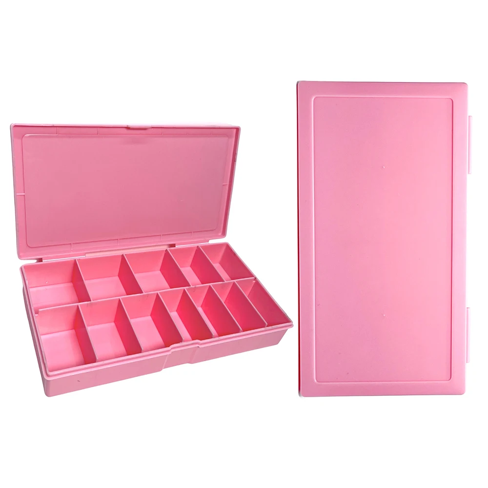 Newest Plastic Nail Tip Box Organizer with 12 Slot for Fake Nail Rhinestone Glitter Jewelry Empty Acrylic Nail Organizer Case