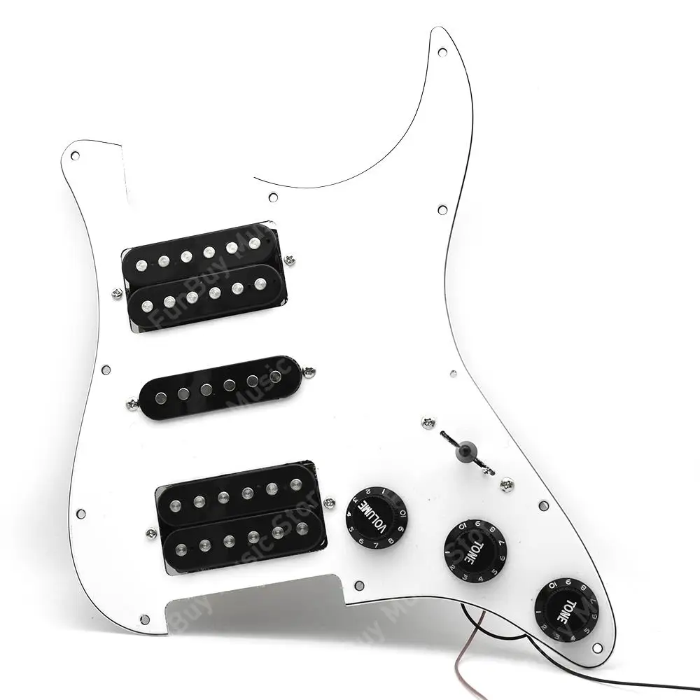 Loaded Prewired Pickguard Electric Guitar Pickup HSH Humbucker Pickups Pre Wired Single-Coil Magnet Pickups 11 hole White Black