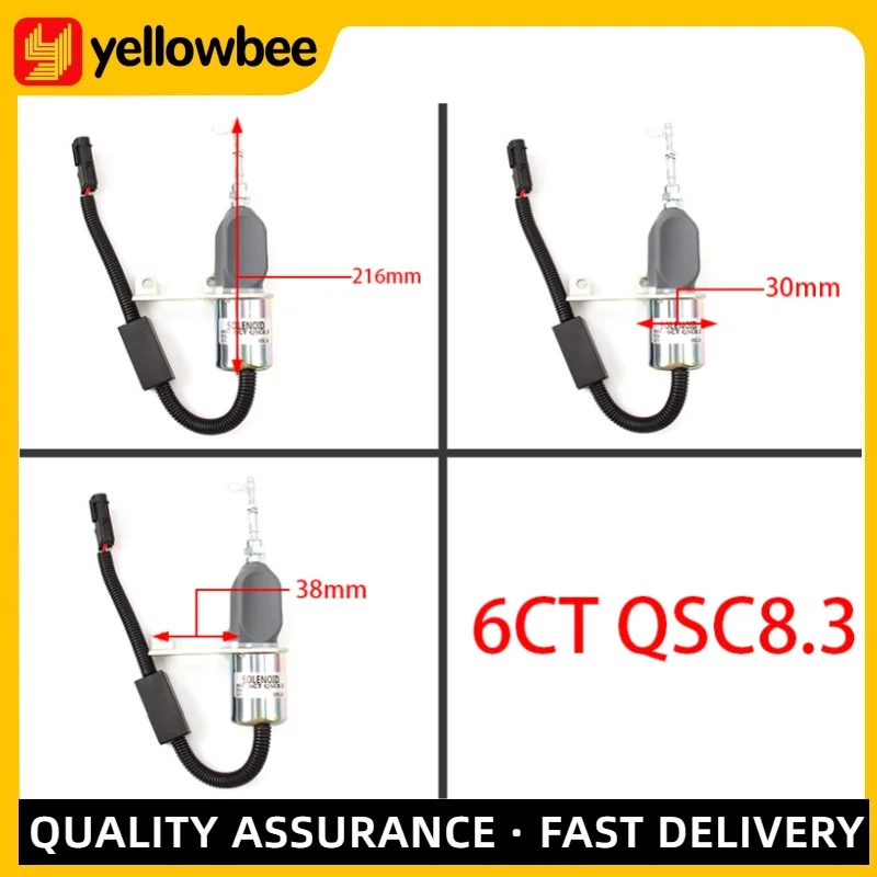 6CT QSC8.3 fuel shut off valve fuel pump solenoid 5346207 5301701 5295567 5292297 4942879