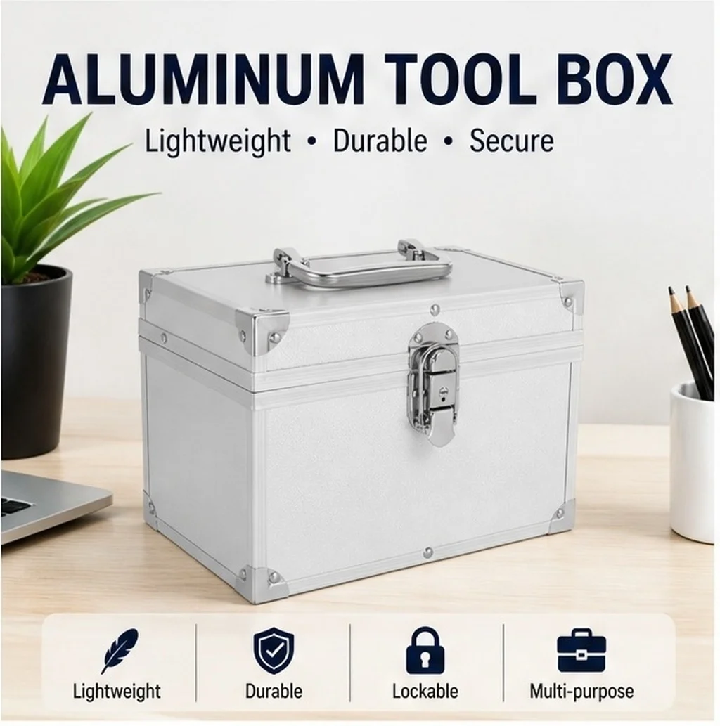 Aluminum Alloy Toolbox Portable Case Storage Halloween Christmas Aluminum Tool Box Box Tools Storage Aluminum Alloy Case 45X6