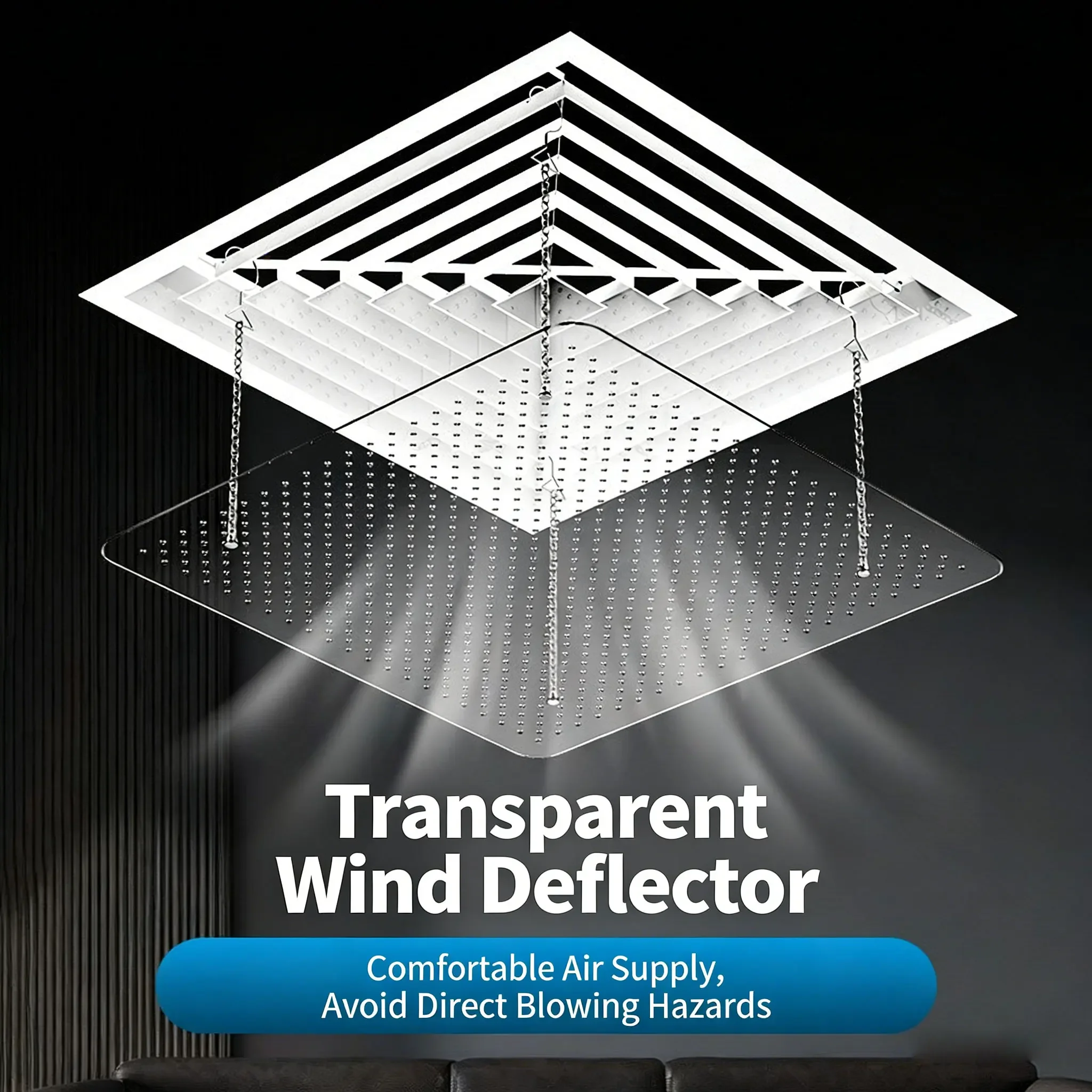 

Ветровой дефлектор для кондиционирования воздуха, офисный ветрозащитный экран с защитой от прямого выдувания воздуха, универсальная перегородка, квадратная направляющая пластина для воздуха