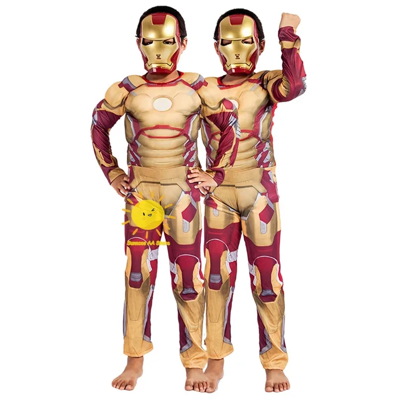 qq023 BEAST KINGDOM الرجل الحديدي زي حفلة الهالوين توني ستارك كوسبلاي للجنسين ملابس العضلات البدلة حللا سوب