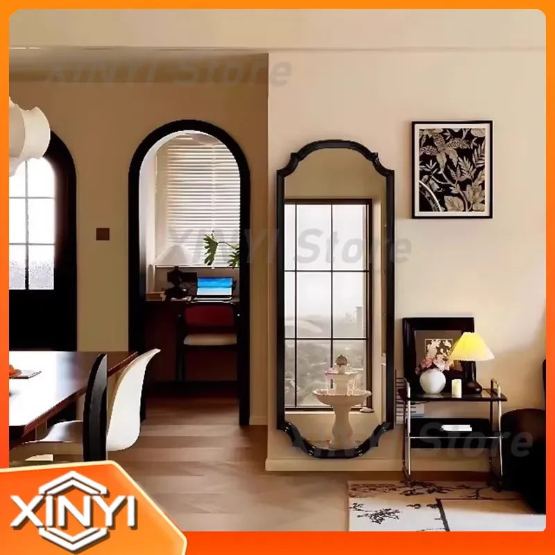 Vintage Decoration Mirror for Living Room Wall Modern Art Full Body Mirror for Bedroom Korean Style Luxury Wooden Espelhos