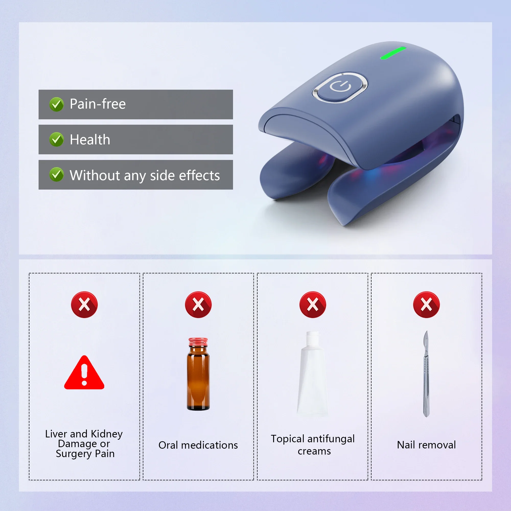 Nail fungus laser therapy device, USB charging, onychomycosis treatment, treatment machine, neutral foot care tool