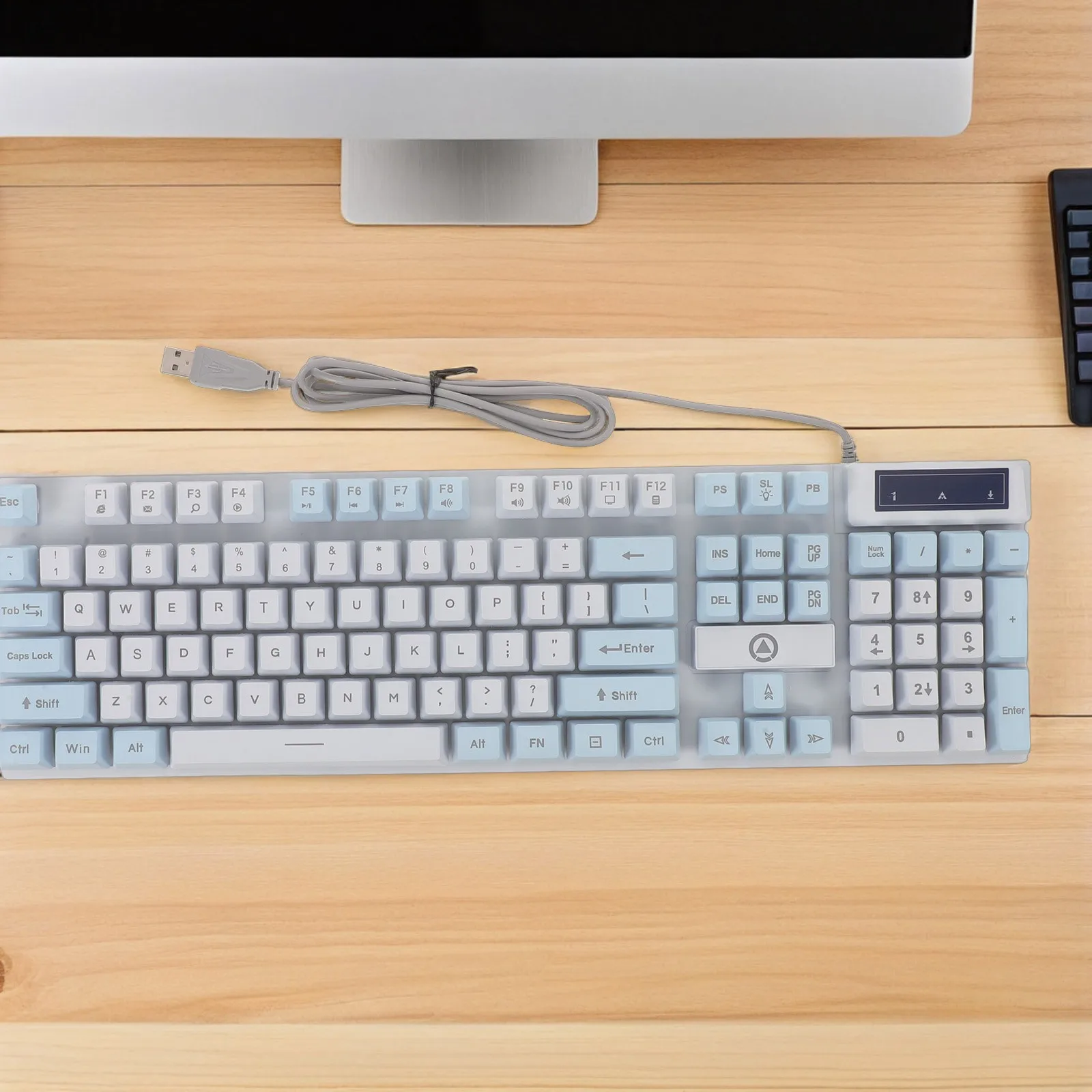 

Rgb Backlit Mechanical Keyboard 104 Keys USB Wired for Ergonomic Design Durable and Responsive