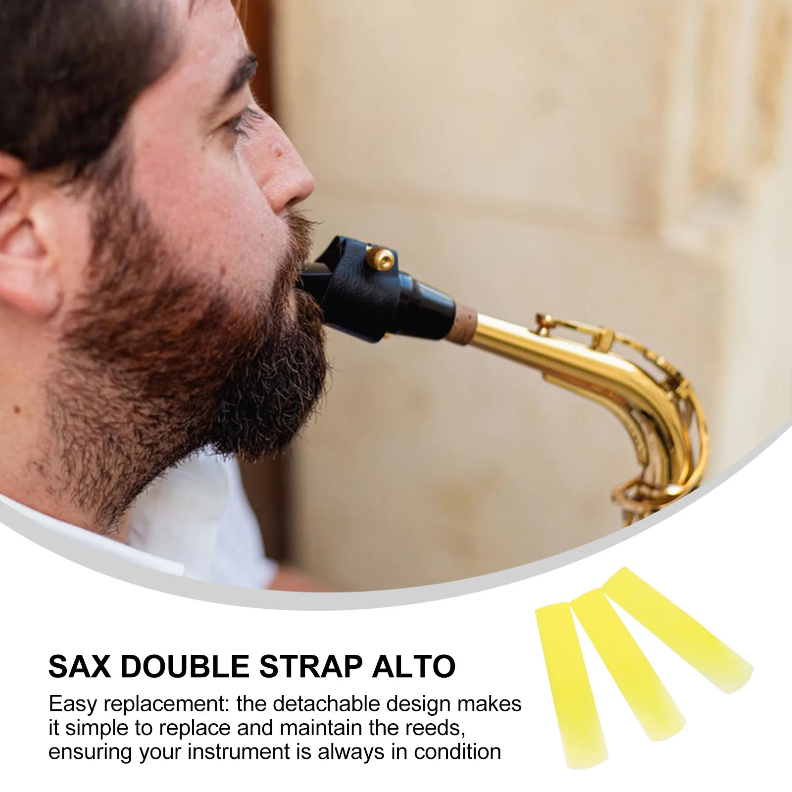 

3 Pcs Resin Tenor Clear Tone Lightweight Portable Replacement Variety Pack Alto Saxophone Reeds for Beginners Plastic
