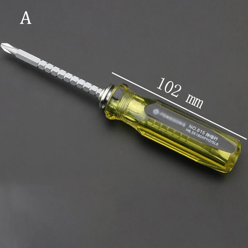 Double-Use Screwdriver Removable Hand Tool Chrome Vanadium Steel Repair Tool Handle Flathead Screw Driver