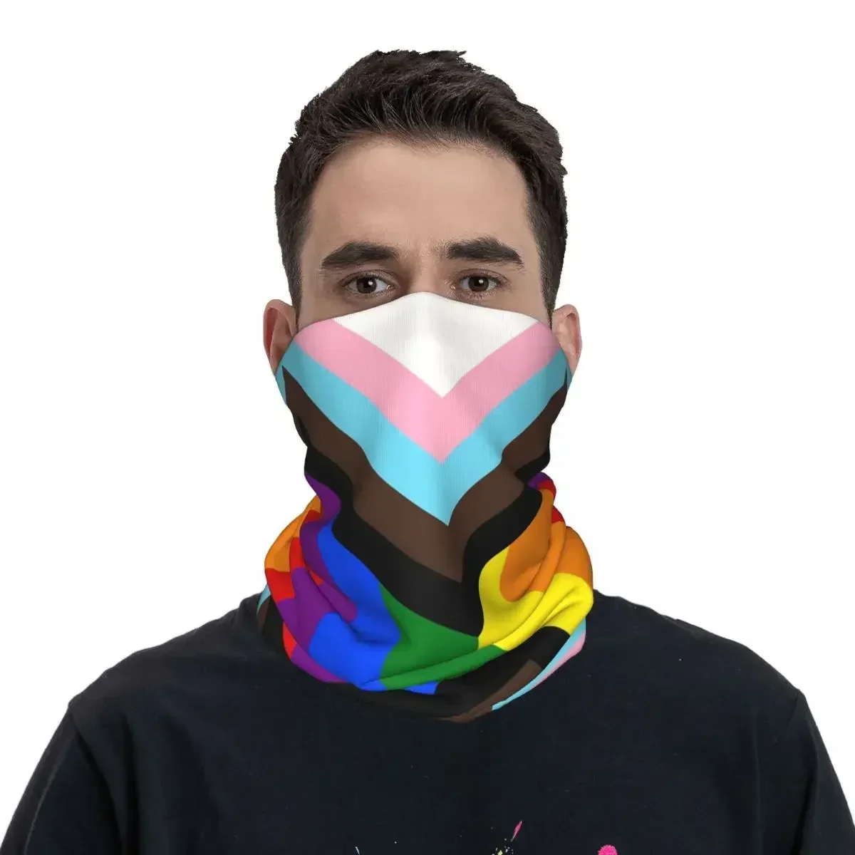 Flags Of The LGBTIQ Bandana Neck Gaiter Printed LGBT Pride Wrap Scarf Warm Headwear Hiking for Men Women Adult Winter