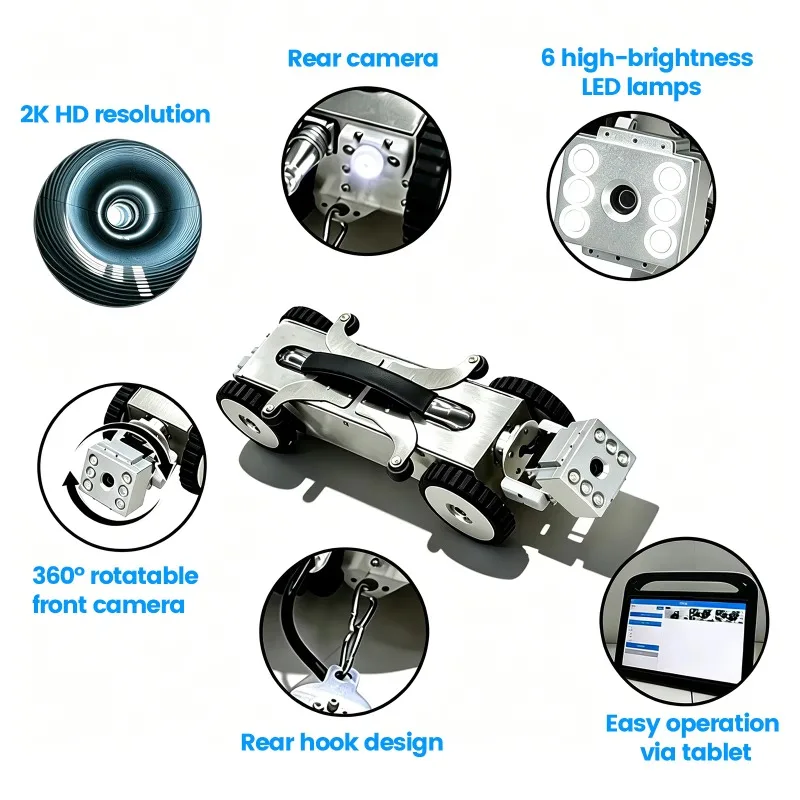 Factory 360° Rotation Front Camera Distance Counter Generate Report Wind Turbine Blade Inspection Crawler Robot With Tablet