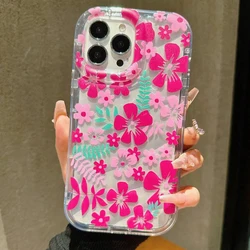 Fiore Estate Rosa Floreale Cassa Del Telefono Per iPhone 13 11 12 14 15 16 Pro Max XR X XS 7 8 15 Plus SE Antiurto Copertura Trasparente