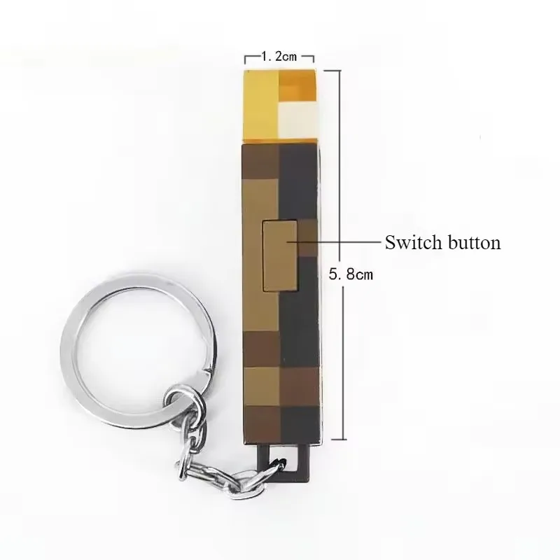 Gaming Theme My world Keychain Surrounding Torch LED Light USB Rechargeable Mini Torch Keychain Backpack Pendant Children Gifts image 6