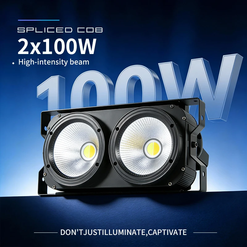 AICPOSE 200W 2-Eye Audience LED Blinder Par Light with 40/60 Beam Angle IP33 Smooth Dimming for Theater & Studio view 3