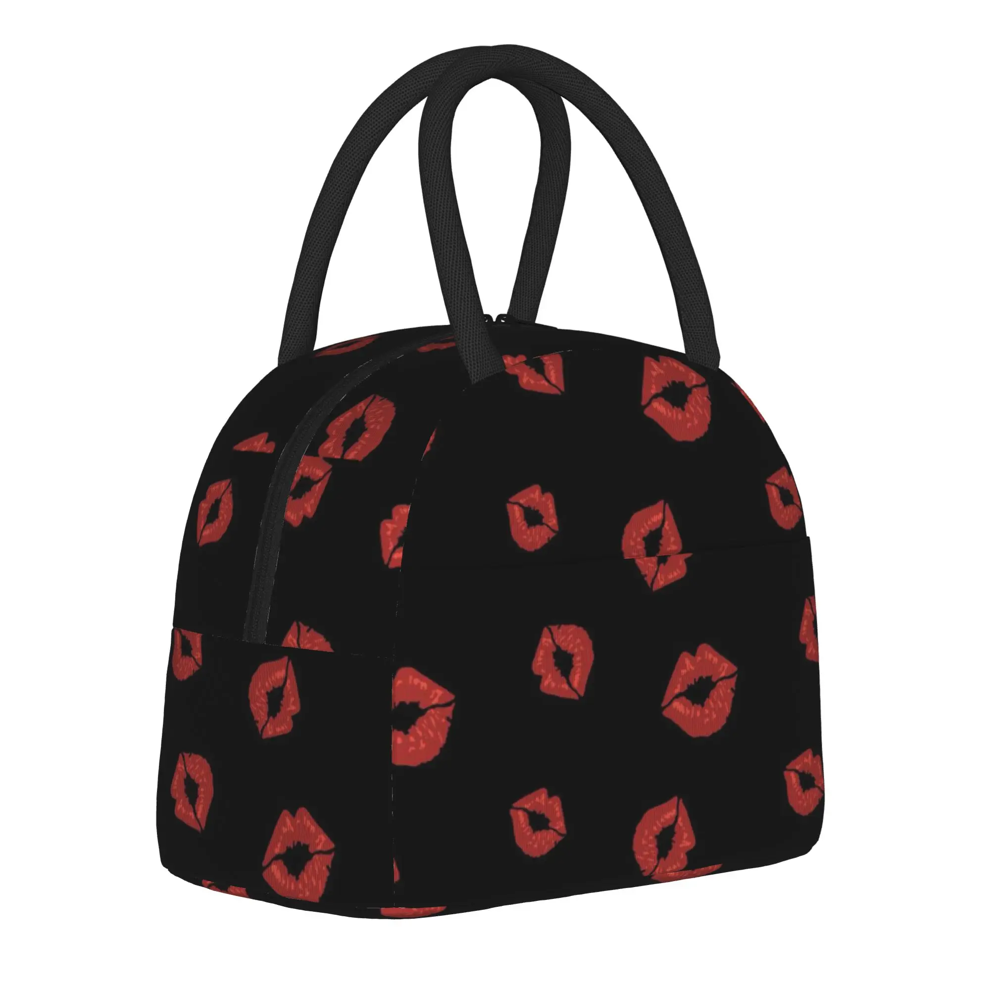 

Love kiss Red lips print Accessories Insulated Lunch Bag For Work Food Box Portable Thermal Cooler Lunch Boxes
