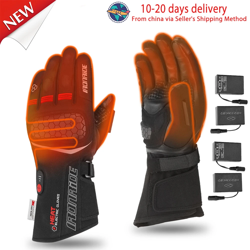 

Heating Gloves Motorcycle Waterproof Ski Self Heating Gloves Winter Moto Heating Thermal Gloves Rechargeable Battery