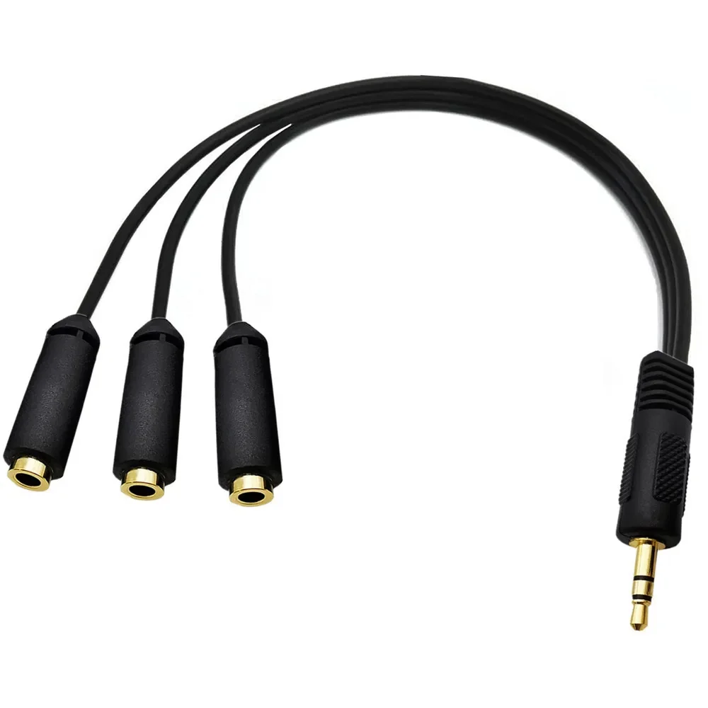 3.5mm Stereo Plug Male to 3 1/8" 3.5mm Stereo Jack Female 1 Input 3 Output Stereo Audio Splitter Cable 0.3m