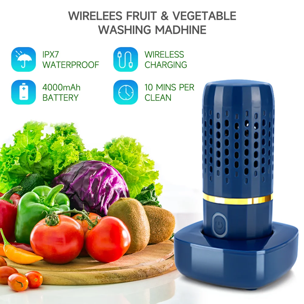 Portable Fruit Vegetable Washing Machine USB Rechargable Cleaning Rice Meat Food Purifier Remove Reside Purifier Residues