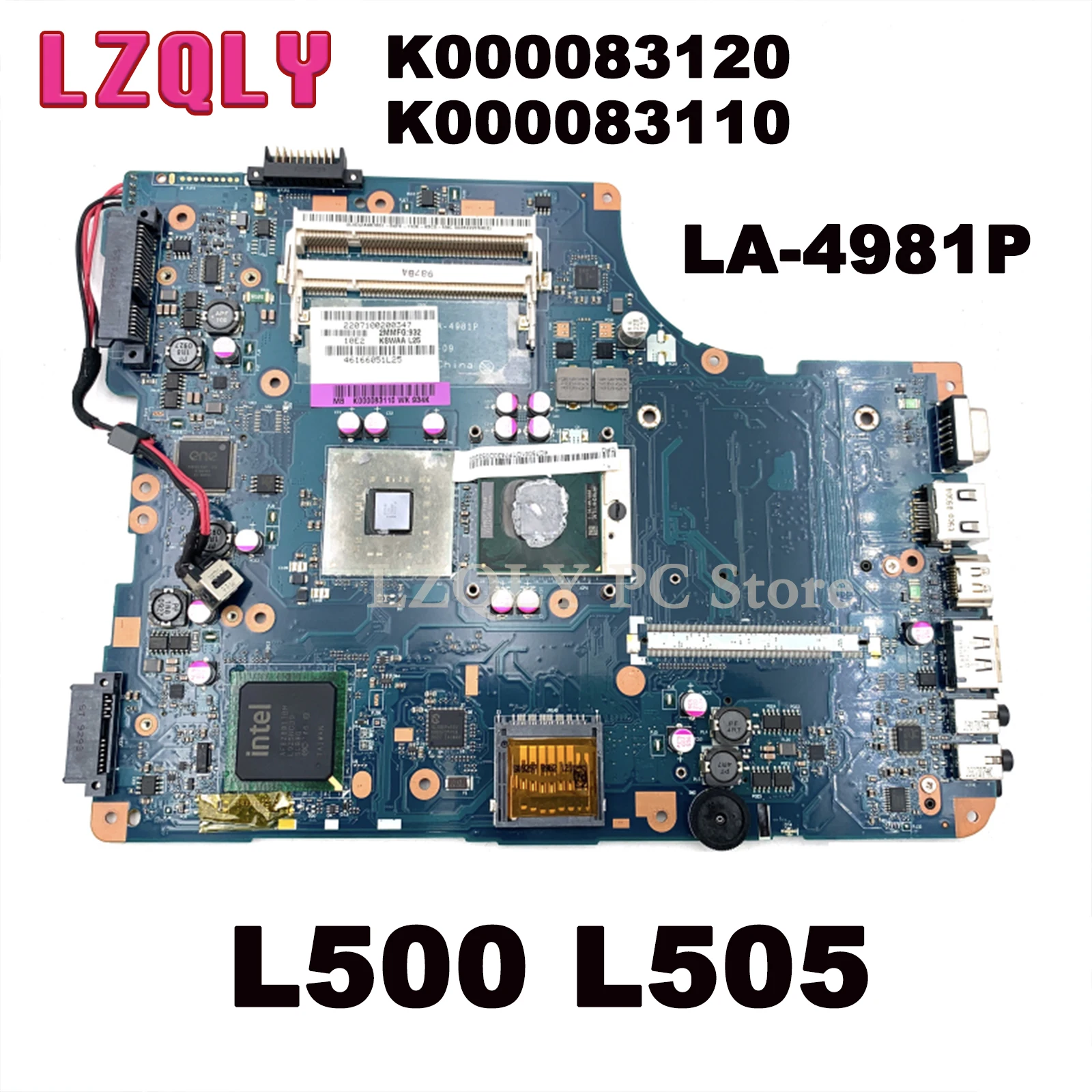 

LZQLY For Toshiba Satellite L500 L505 KSWAA LA-4981P K000083120 K000083110 Laptop Motherboard DDR2 Free CPU Main Board