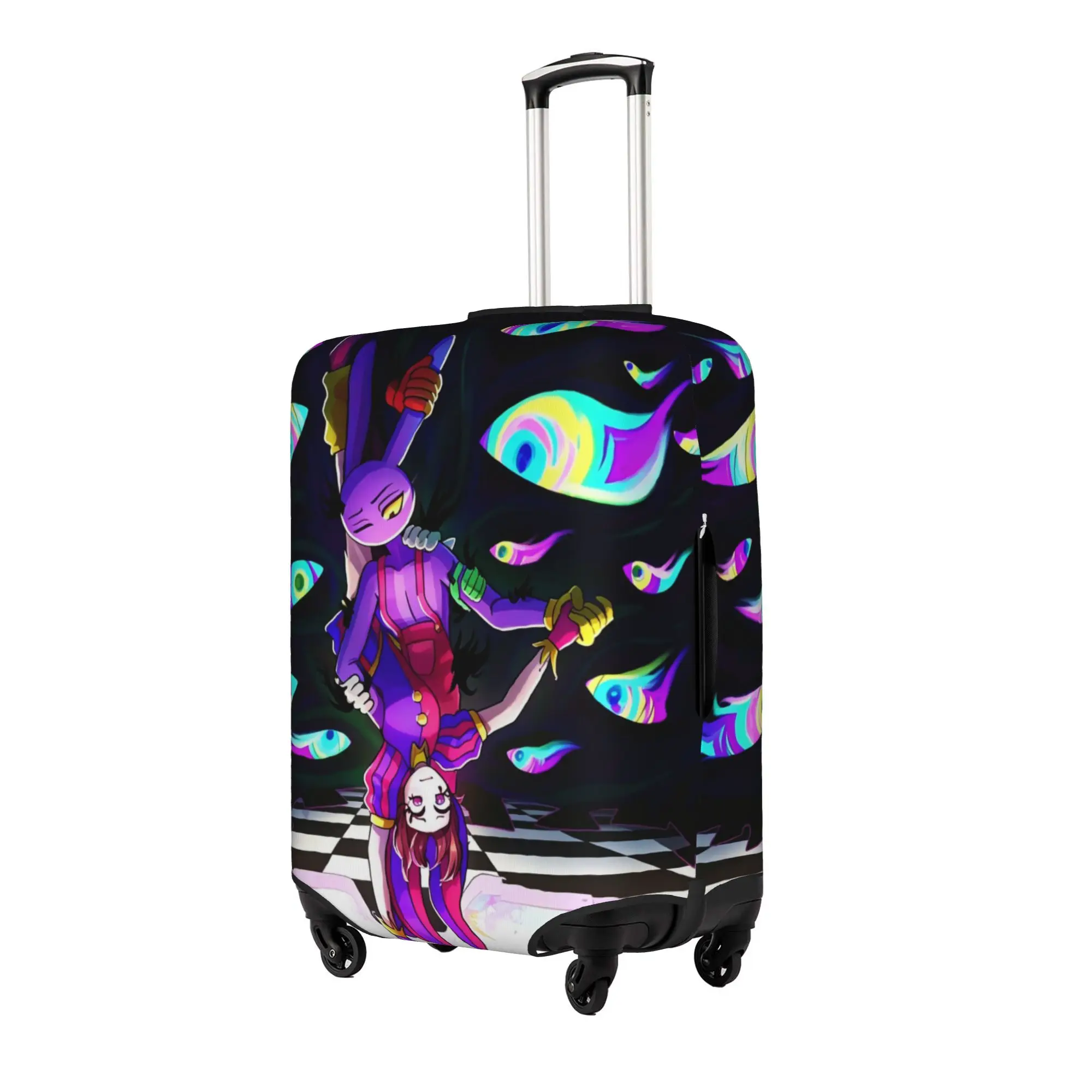 Custom Funny Jax D-Digitals Circus Luggage Cover Protector Washable Black Humor Anime Travel Suitcase Covers