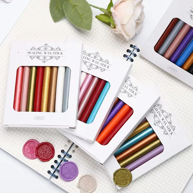 10 قطعة/صندوق ختم الشمع العصي ل بندقية الغراء 1 سنتيمتر * 13.9 سنتيمتر مختلط الشمع مجموعة ختم ملصق صنع أداة ملحق سجل القصاصات هواية DIY بها بنفسك