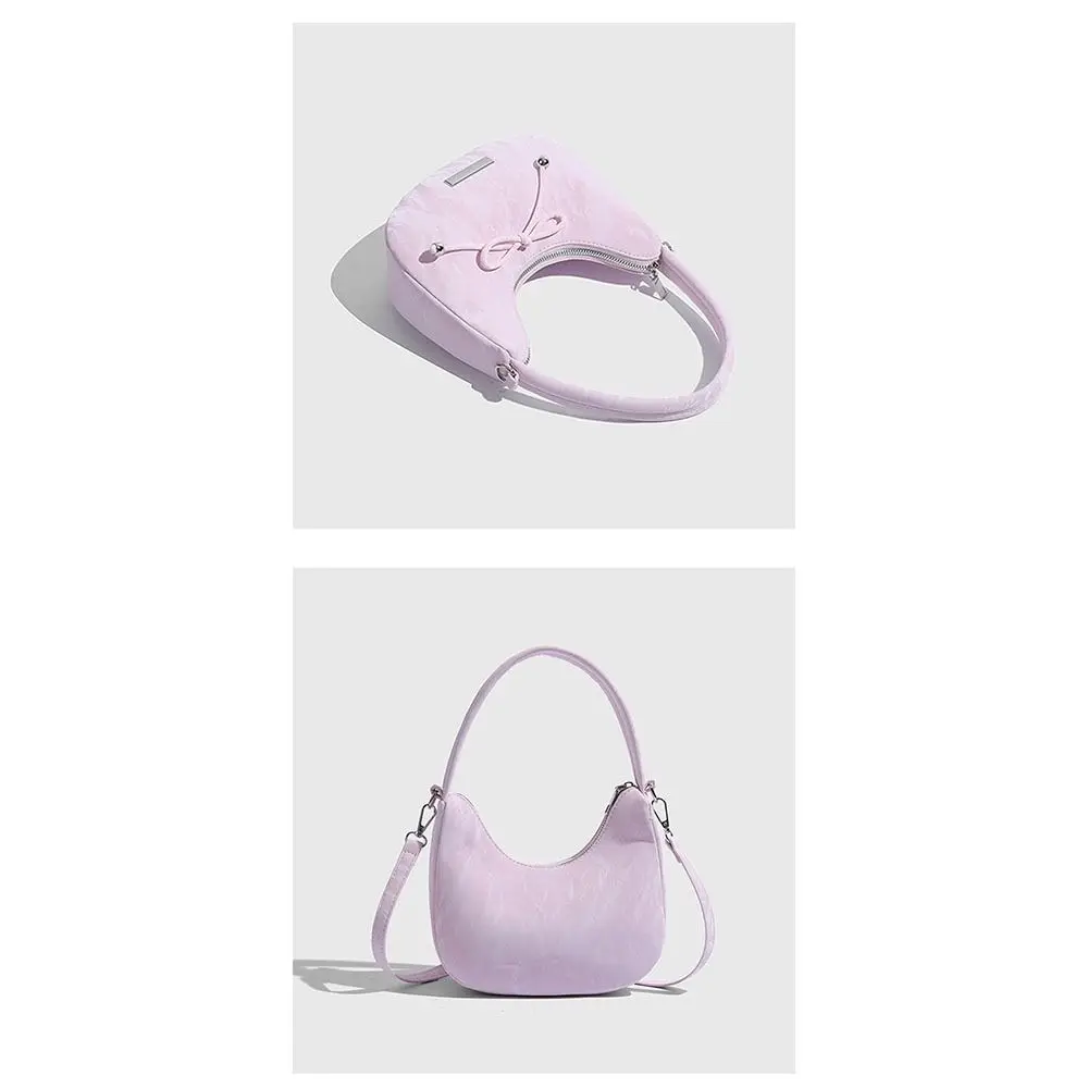 

Fashion Solid Color Bowknot Handbag Simple Large Capacity Underarm Bag Shoulder Bags