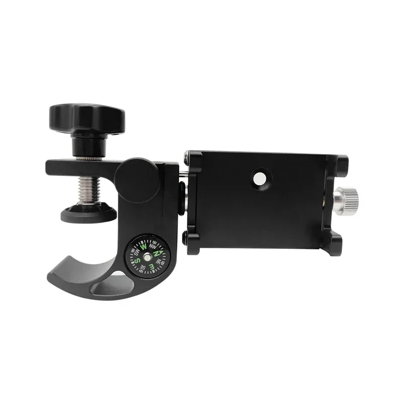NEW gps Pole Clamp With Compass Phone Holder Bracket Cradle For GPS FOR Data Collector Total Station