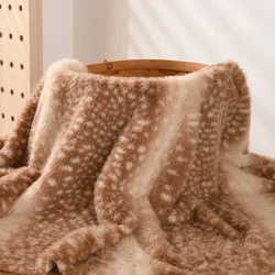 50X160Cm Imitation Mink Fur Fabric Deer Zebra Leopard Printing Handmade Craft Clothing Bag Doll Diy Eco-Friendly Faux Fur Fabric