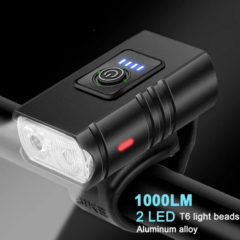 BK02 Bike Light USB Rechargeable T6 LED Bicycle Lights 6 Modes MTB Flashlight Bicycle Headlight for Cycling Bicycle Front Lamp