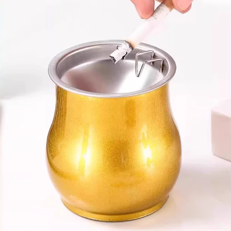 

Персонализированная воронкообразная пепельница из нержавеющей стали, декор для дома, гостиной, офиса, рабочего стола, отеля, креативная пепельница с крышкой, 1 шт.