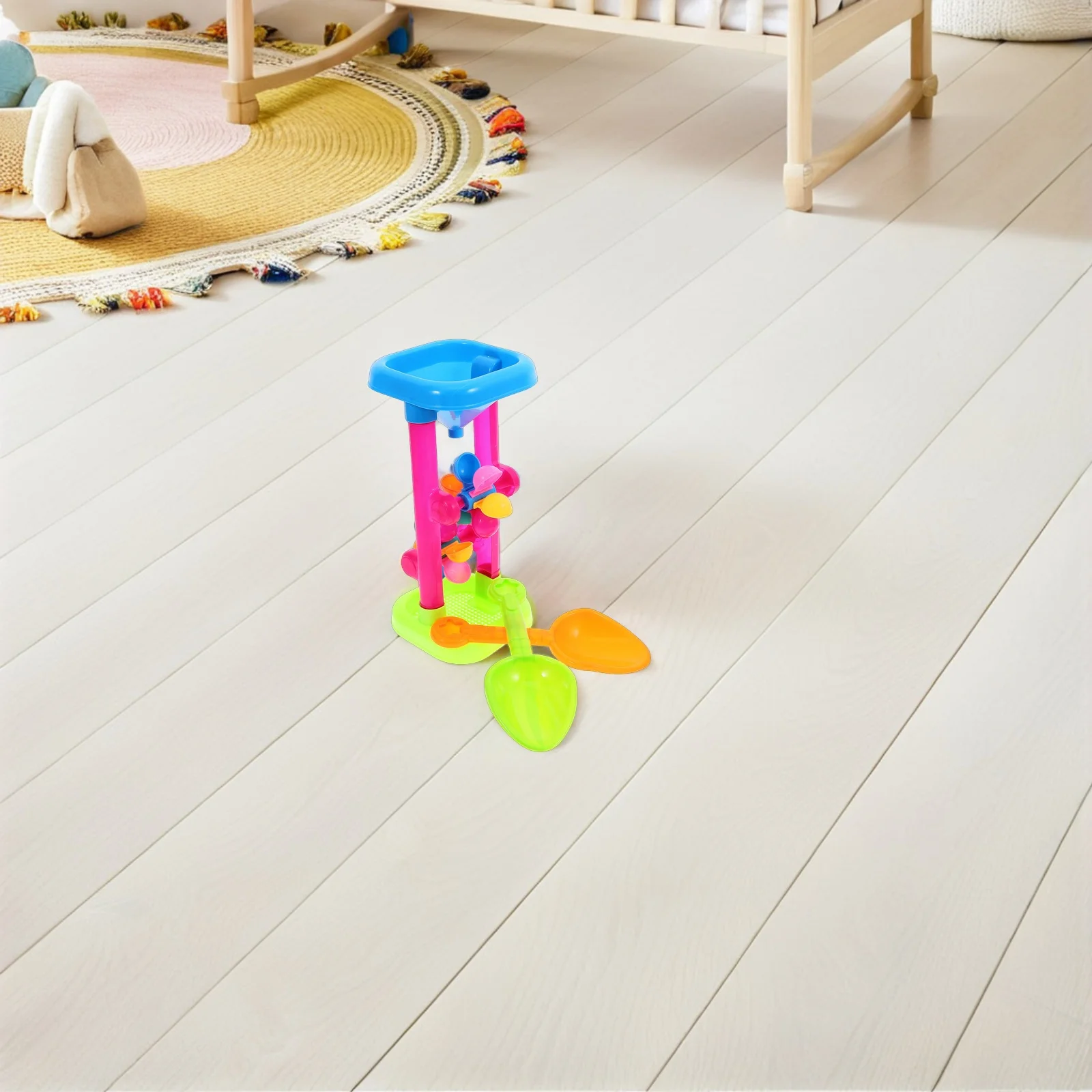 مجموعة ألعاب رمل عجلة المياه للأطفال في الهواء الطلق مجموعة ألعاب الشاطئ البلاستيكية الغربلة قمع الساعة الرملية الصيفية لعب الأطفال على الشاطئ #4