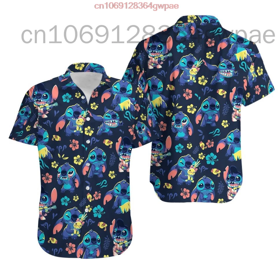 Disney Stitch Hawaiiaanse Shirts Zomer Mode Korte Mouw Shirts Mannen Vrouwen Casual Strand Shirts Disney Hawaiiaanse Shirts Feestkleding