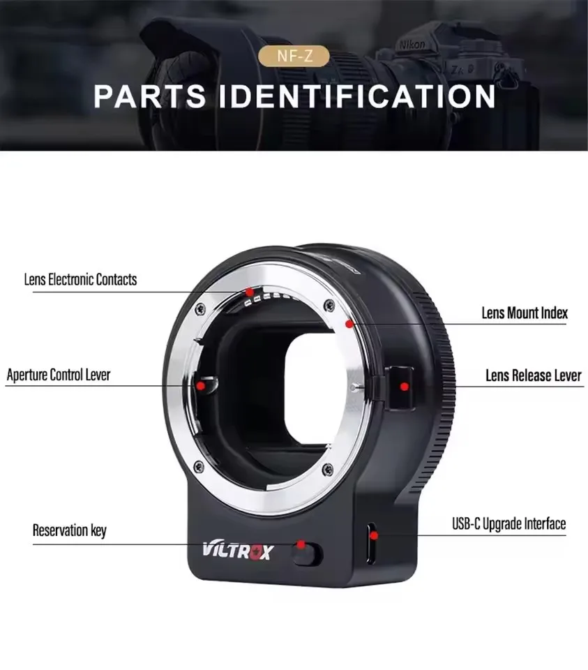 VILTROX NF-Z محول عدسة كامل الإطار التركيز التلقائي نيكون F إلى نيكون Z جبل متوافق مع كاميرا نيكون ZFC Z5 Z50 Z6 Z7 Z6II Z7II #3