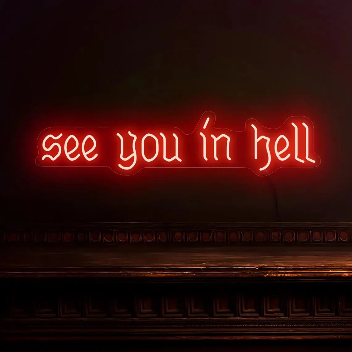 

See you in Hell Neon Sign, Gothic Led Neon, Goth Room Sign Decor, Hell Dark Neon Light Bedroom Decor, Gothic Wall Art Neon Decor