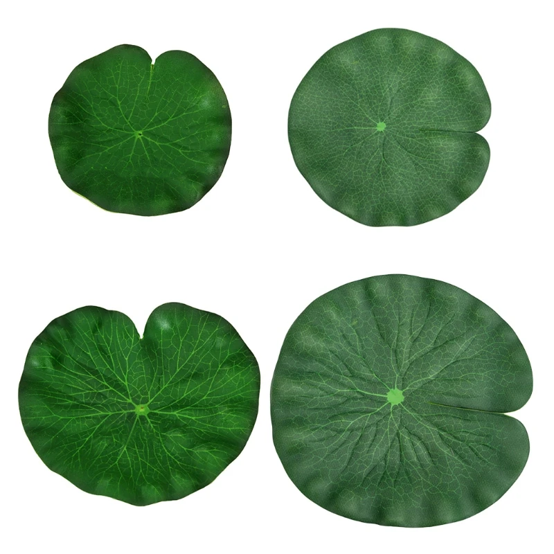 Artificial Lotus Leaves 4-Pack Floating Leaf for Koi Fish Pond Aquarium Decor