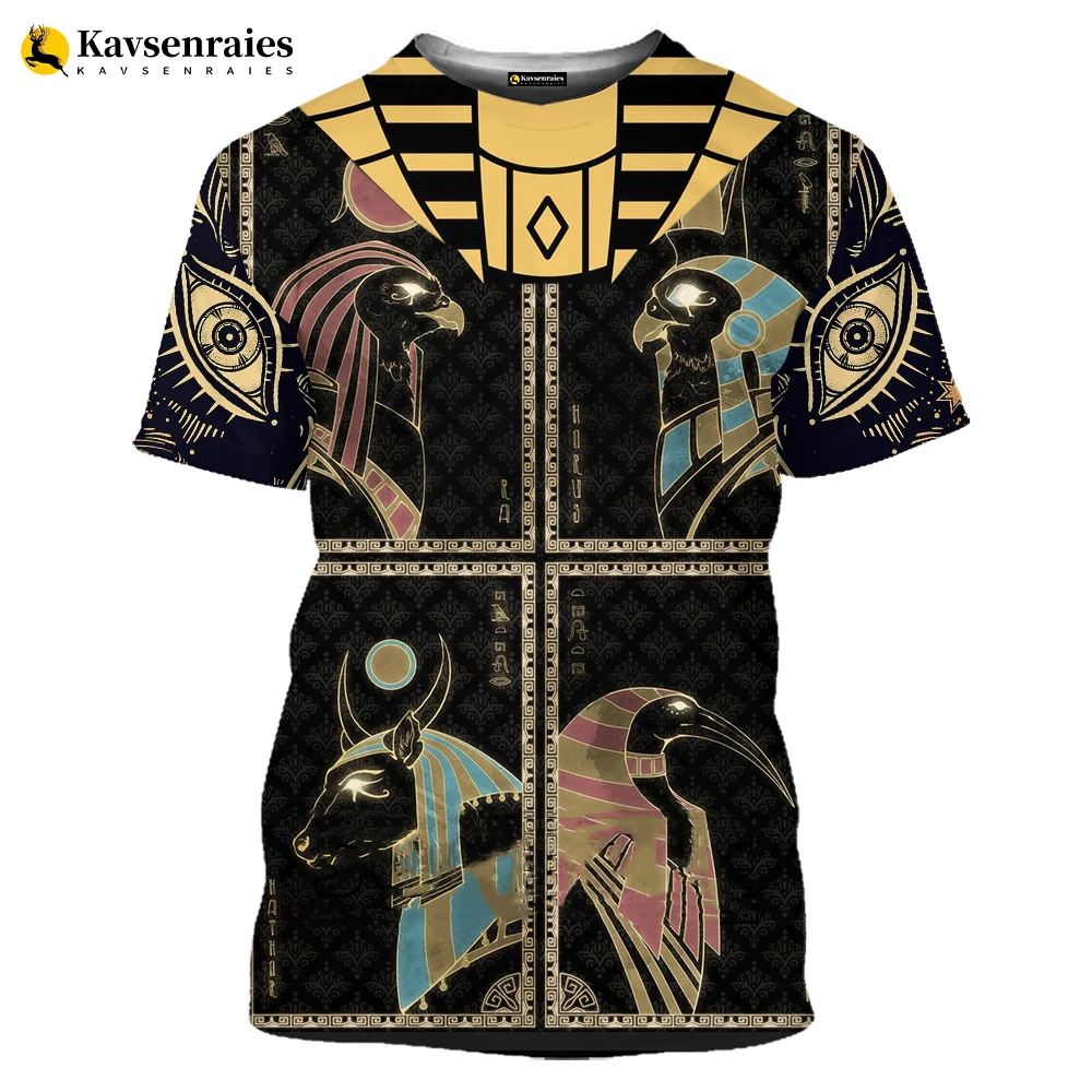 Ancient Egyptian Horus 3D Print T-shirt God Eye of Egypt Pharaoh Anubis Graphics T Shirt Men Women Casual Streetwear Tops