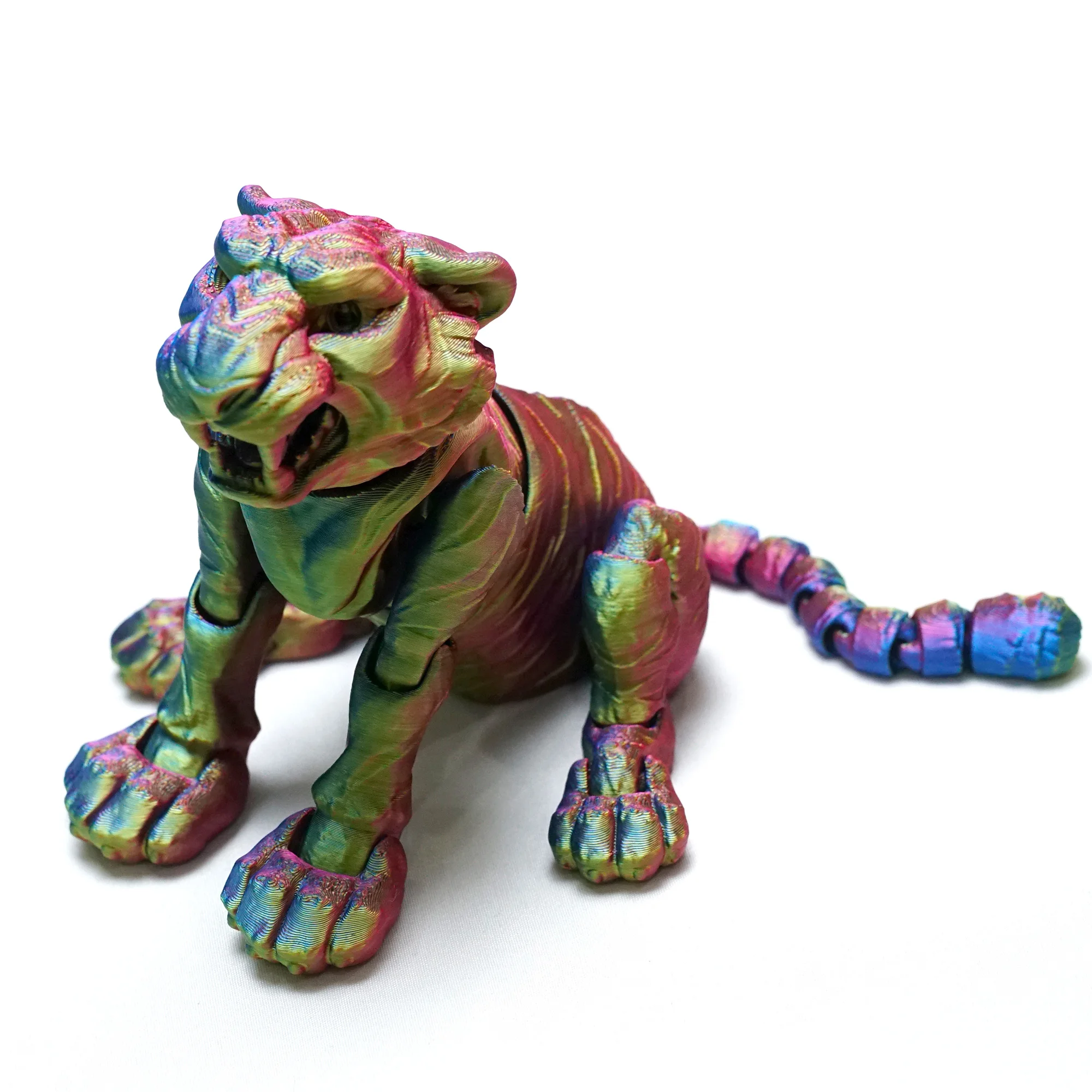 3D printed tiger creative toys, home tabletop decorations that can be shaped freely