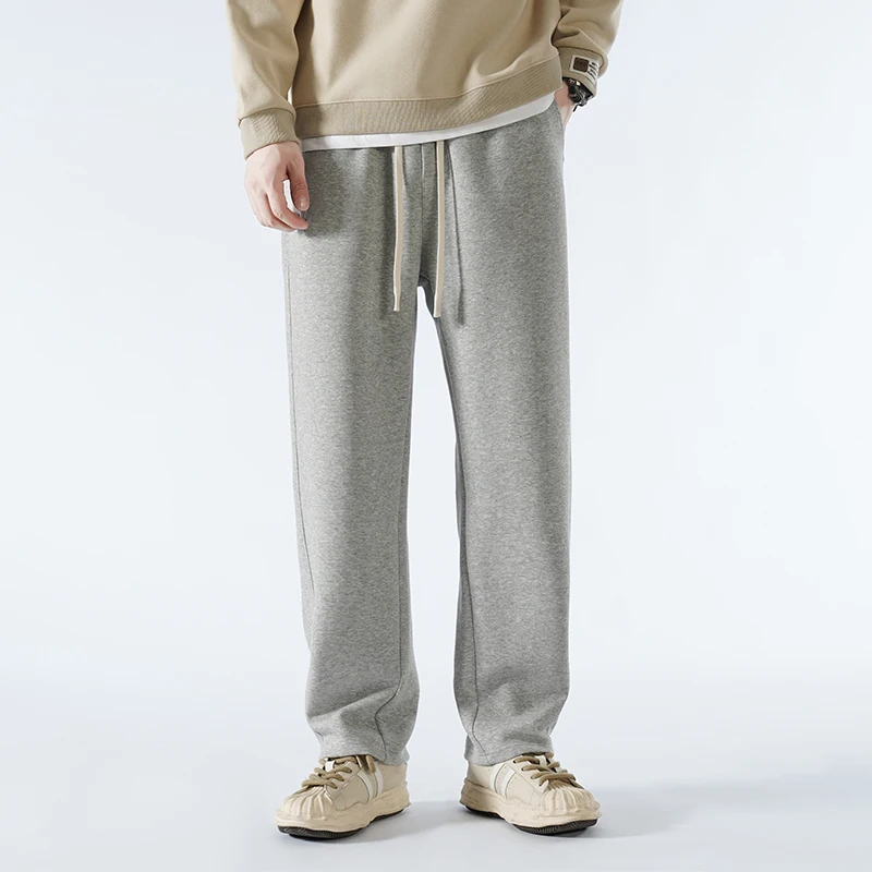 Calças largas de jogger, moletom micro flared, calças de algodão, neutro, design de personalidade ao ar livre, coreano, outono, 2021