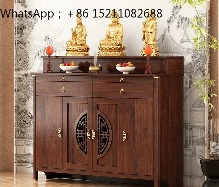 LLY solid wood table incense table for household use, new Chinese-style shrine for worship on Guan Gong Buddhist platform