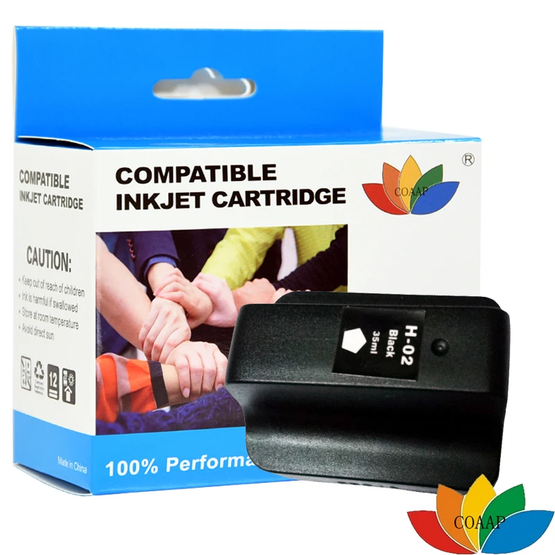 6pcs Compatible Ink Cartridge For hp02 Photosmart 8250 3110 3210 3310 3310XI D6160 D7160 D7260 C5180 C6180 D7360 D7460