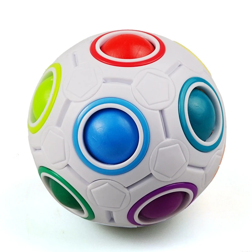 Cubo mágico 3x3x3, bola arco-íris, cubo de quebra-cabeça, brinquedos de treinamento de cognição colorida