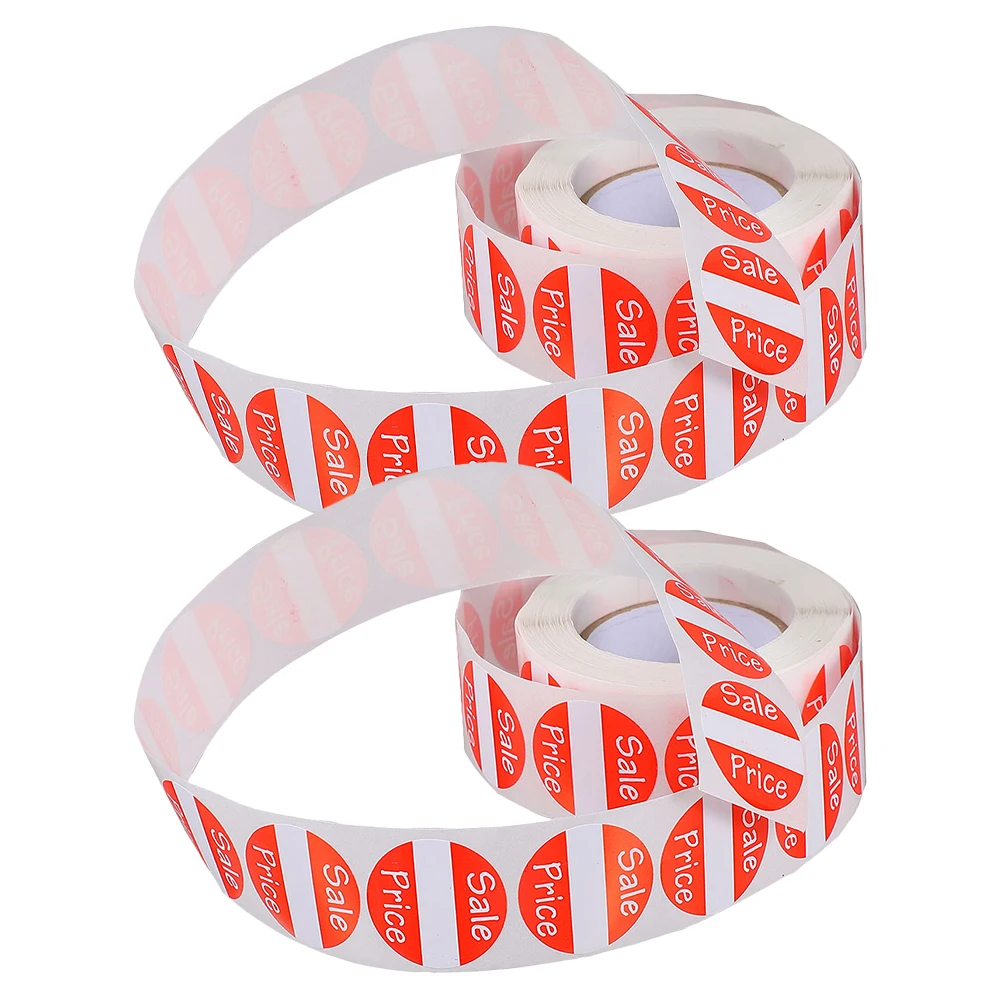 

2 Rolls Sales Tag Stickers New Year Goody Bag Stuffers Blank Garage Market Pricing Classroom Prize