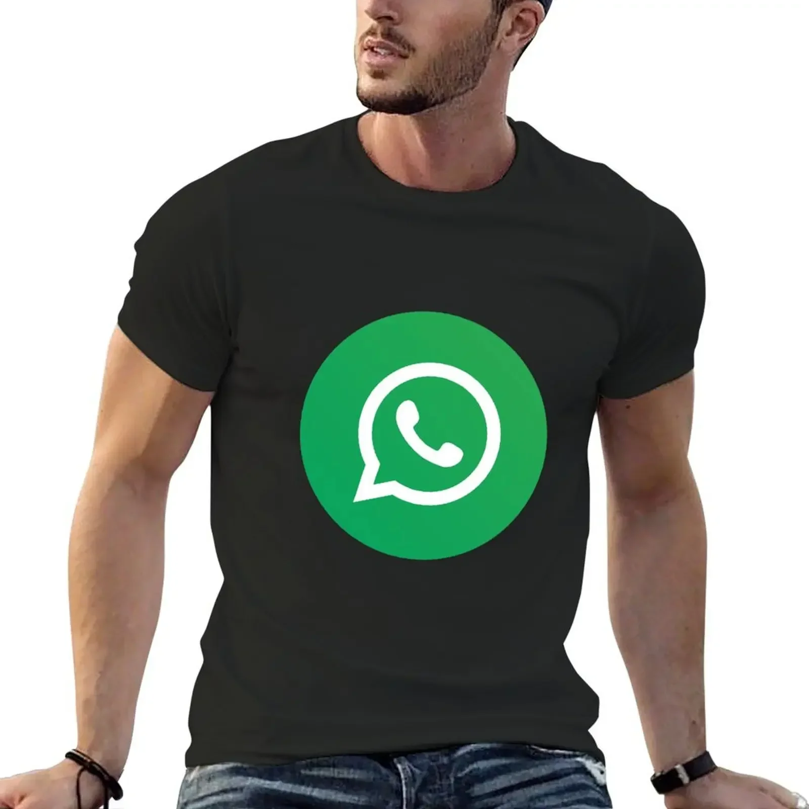 Whatsapp T-Shirt anime customs clothes for men